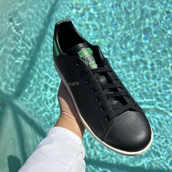 MEN'S Adidas Originals Stan Smith Core Black Green GZ6314 - Picture 3 of 10